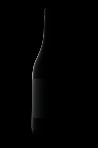 gray plastic bottle on black background. High quality photo