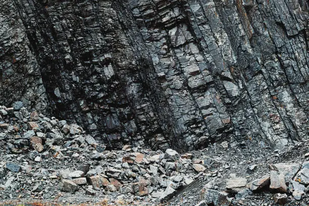 Open pit basalt quarry operation.