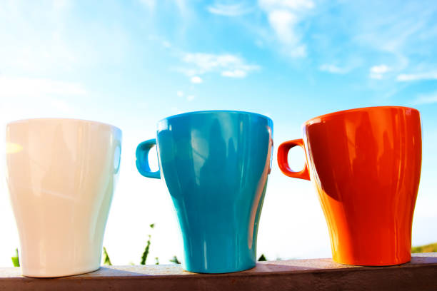 color coffee cup on morning time