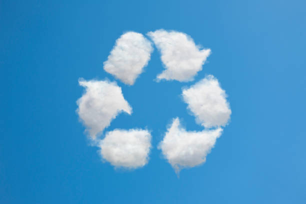 Recycling Symbol Shaped by Cloud in the Sky stock photo