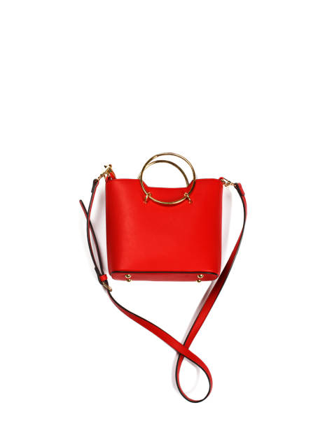istock Fashion red leather handbag isolated on a white background 1190760367