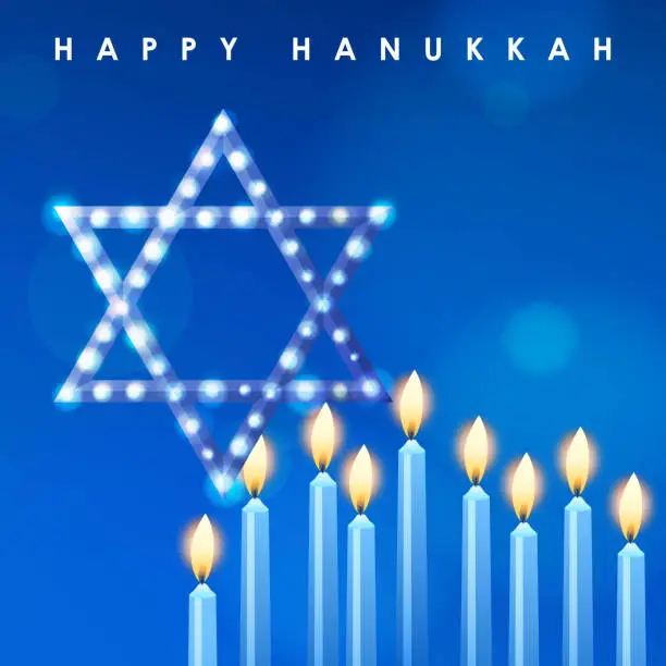Vector illustration of Hanukkah Sparkle Star of David