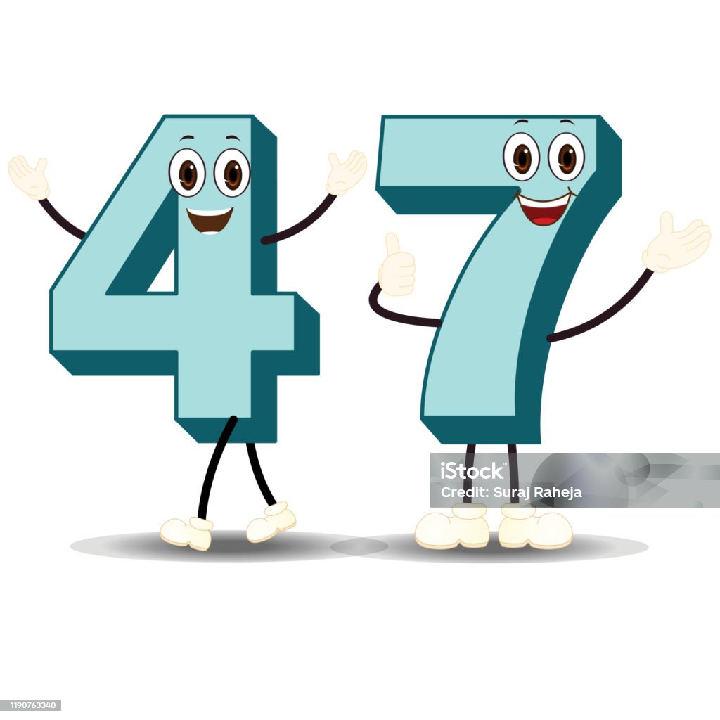 Draw Numbers 47 Number47character Vector Image Stock Illustration - Download Image Now ...