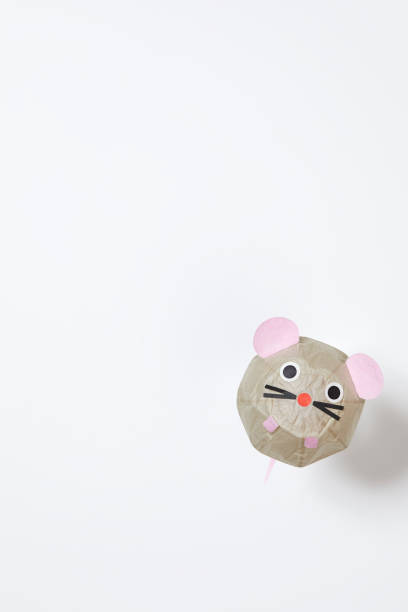 istock Mouse paper balloon. 2020 New Year card 1190764059