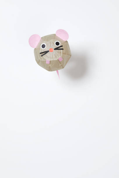 istock Mouse paper balloon. 2020 New Year card 1190764062
