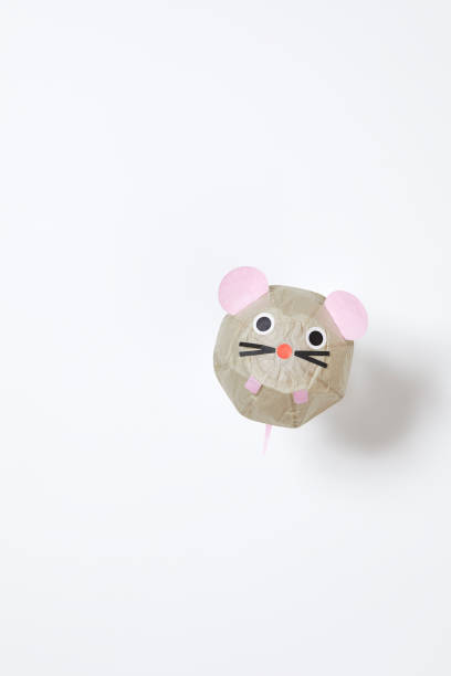 istock Mouse paper balloon. 2020 New Year card 1190764082
