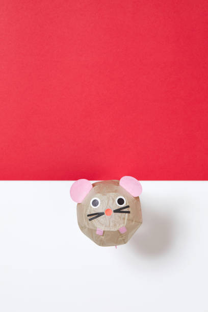 istock Mouse paper balloon. 2020 New Year card 1190764087