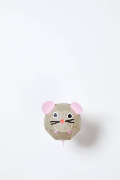 istock Mouse paper balloon. 2020 New Year card 1190764096