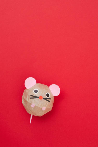 istock Mouse paper balloon. 2020 New Year card 1190764115