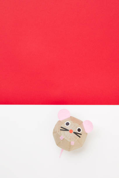 istock Mouse paper balloon. 2020 New Year card 1190764127