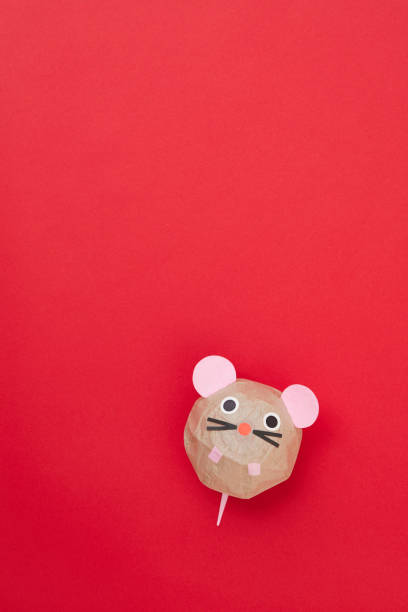 istock Mouse paper balloon. 2020 New Year card 1190764132