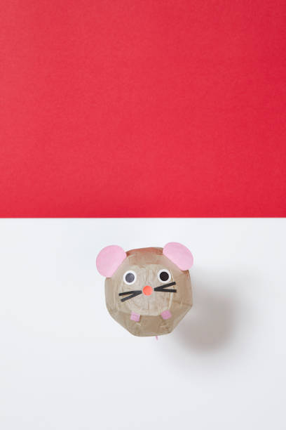 istock Mouse paper balloon. 2020 New Year card 1190764143