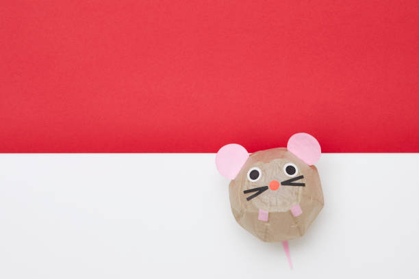 istock Mouse paper balloon. 2020 New Year card 1190764148
