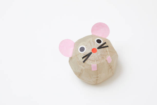 istock Mouse paper balloon. 2020 New Year card 1190764205