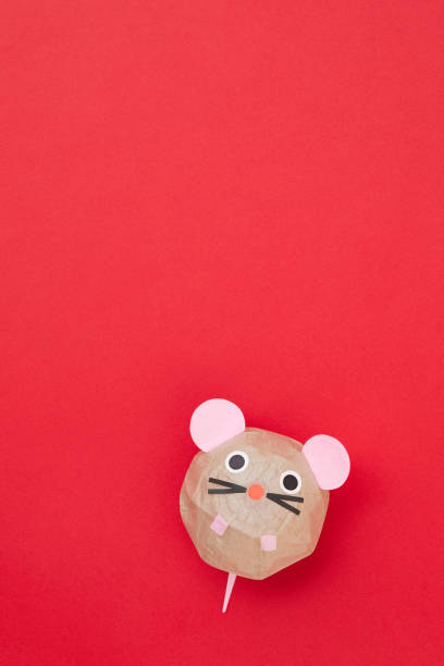 istock Mouse paper balloon. 2020 New Year card 1190764234