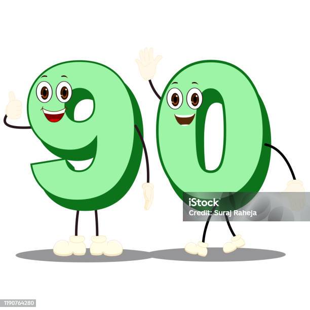 Number90character Vector Image Stock Illustration - Download Image Now