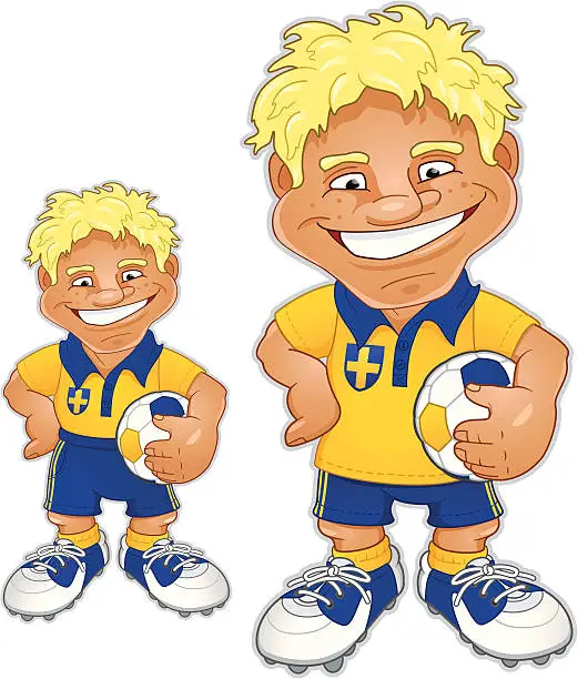 Vector illustration of Swedish Soccer player in two versions