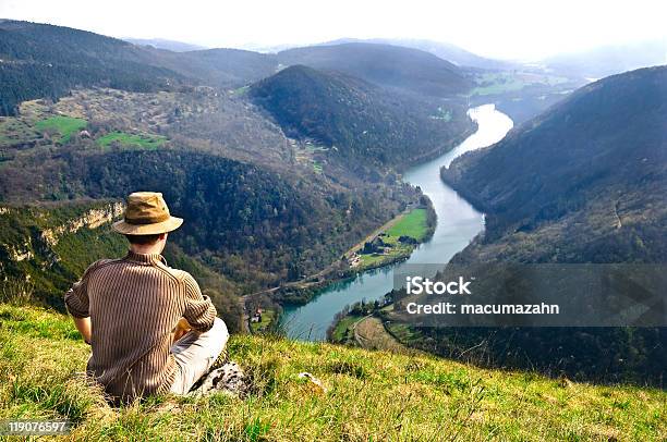 Adventurer Gazing At The View Stock Photo - Download Image Now - Jura - France, France, Eco Tourism