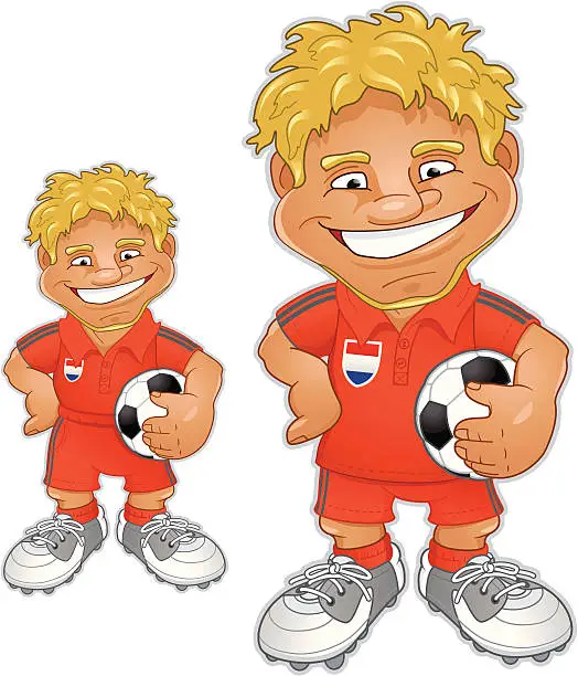 Vector illustration of Dutch soccer player in two versions