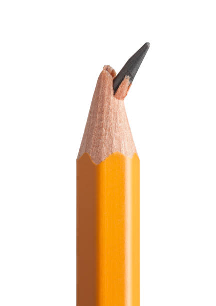 壊れた点を持つ鉛筆 - pencil yellow single object office ストックフォトと画像