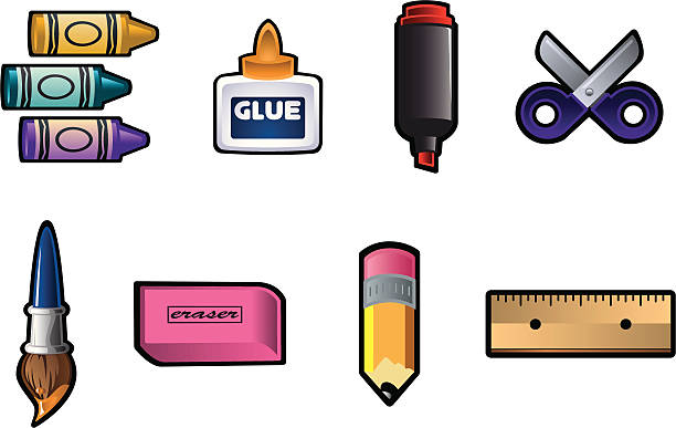 School/Art Supplies vector art illustration