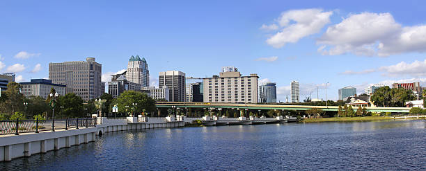 istock Orlando Skyline Modern Architecture with lake and bridge 119077444