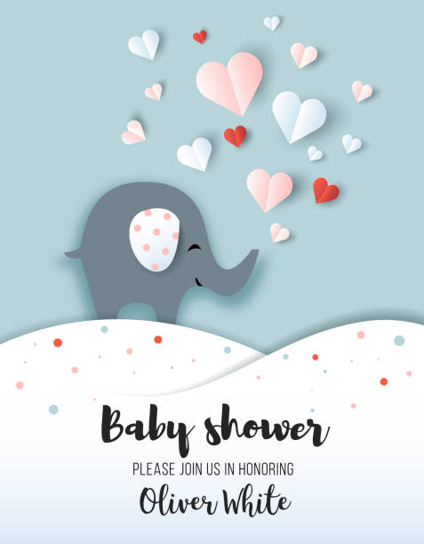 kartka z życzeniami z życzeniami baby shower. - baby shower stock illustrations