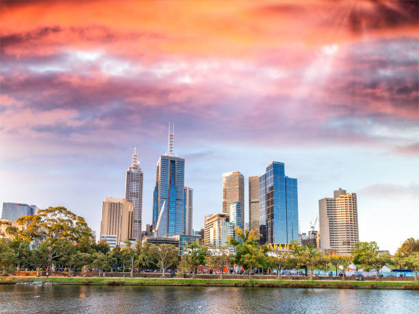 istock Skyline of Melbourne at sunset, Australia 1190777311