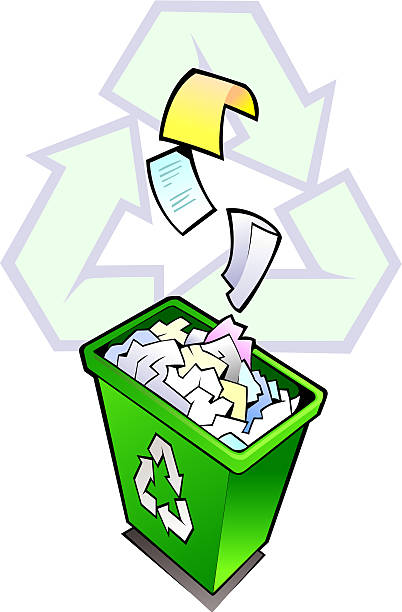 Recycle Can & Ghosted Logo vector art illustration