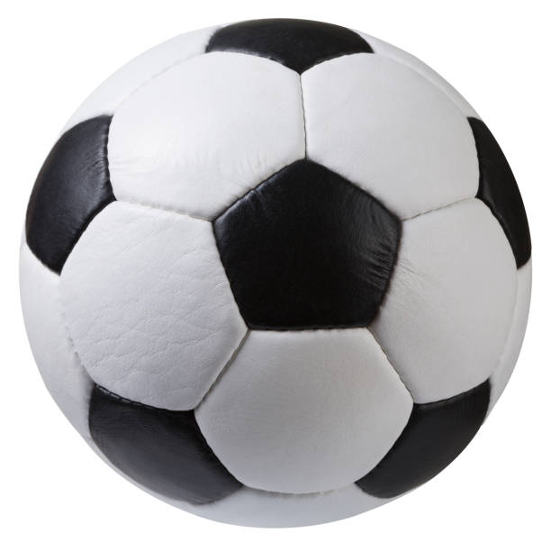 istock white with black soccer ball on a white background, classic design 1190780648
