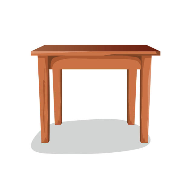 ilustrações de stock, clip art, desenhos animados e ícones de wooden side table - wood table
