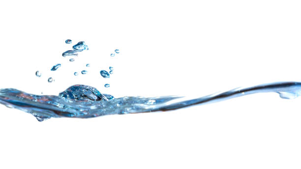 istock Close up wave clear Water splash with air bubbles on white background for effect and wallpaper. 1190781640