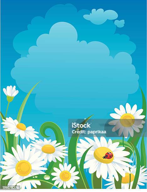 Beautiful Daisies Under Blue Sky Stock Illustration - Download Image Now - Beauty In Nature, Blue, Chamomile