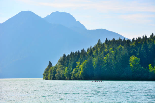 Lake Walchen (Walchensee) is one of the deepest and largest alpine lakes in Germany
