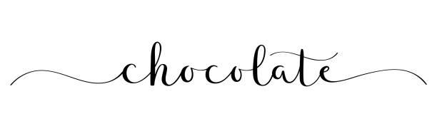 chocolate pinsel kalligraphie banner - schokolade typografie stock-grafiken, -clipart, -cartoons und -symbole