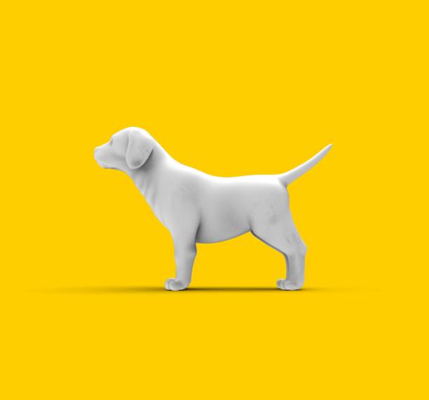 istock Dog isolated on Yellow  background 3D Rendering 1190786738