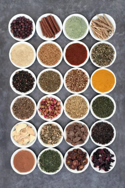 Photo of Healthy Heart Food with Herbs, Spices & Supplement Powders