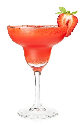 Frozen strawberry daiquiri alcohol cocktail. Isolated on white background\n\nSee more:\n[url=http://www.istockphoto.com/file_search.php?action=file&lightboxID=7618727][img]http://farm5.static.flickr.com/4021/4298450504_76a3d4f6a7_o.jpg[/img][/url]\n[url=http://www.istockphoto.com/file_search.php?action=file&lightboxID=7661269][img]http://farm3.static.flickr.com/2758/4298450612_25688984c5_o.jpg[/img][/url]
