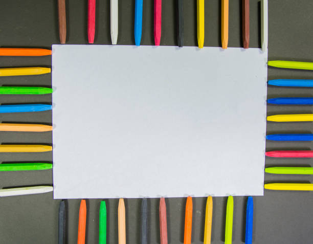 istock set of random color crayons with  rectangle white background and black outline background 1190801032