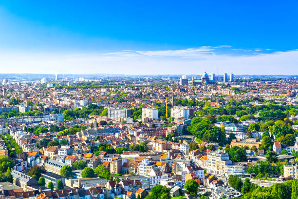 Brussels cityscape Brussels cityscape, capital of Belgium on sunny summer day brussels capital region stock pictures, royalty-free photos & images