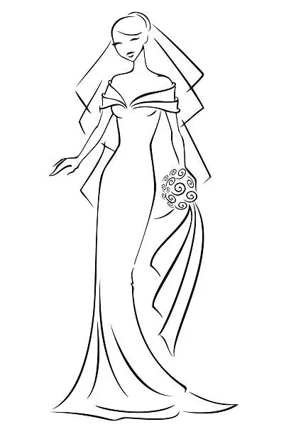 Vector illustration of Line Bride