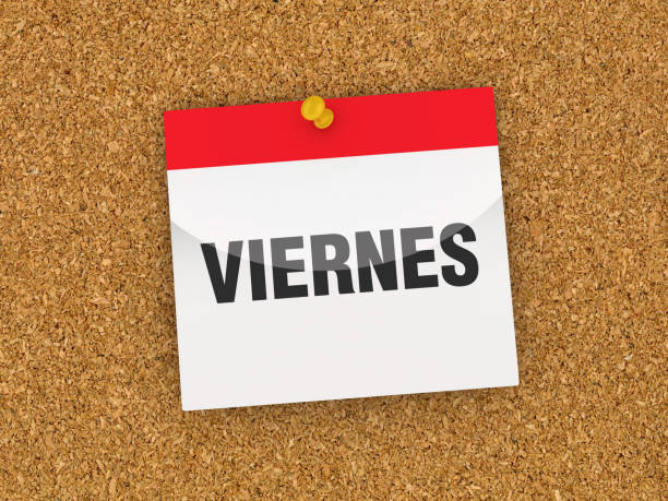 istock VIERNES Calendar on Corkboard - Spanish Word - 3D Rendering 1190814535