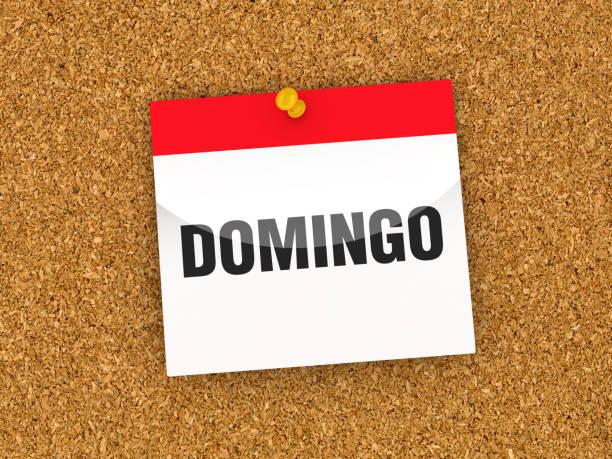 Domingo Calendar On Corkboard Spanish Word 3d Rendering