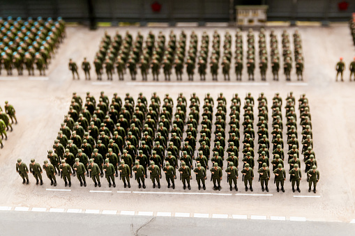 composición de muchos soldados de juguete photo
