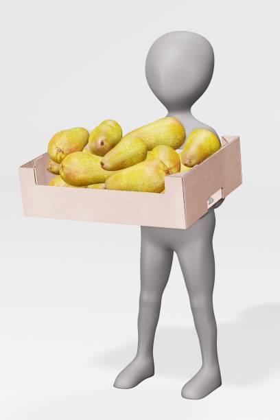 istock 3D Render of Character with Pears 1190824082