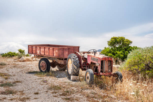 Old tractor on the mountainside