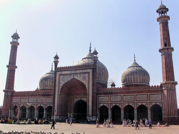 delhi's mosque - delhi india islam jama masjid imagens e fotografias de stock