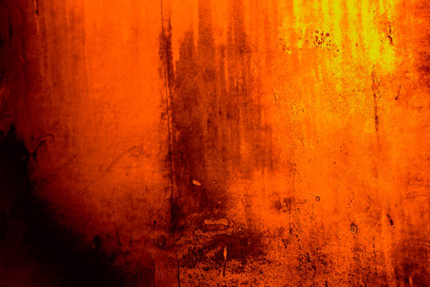 sfondo strutturato astratto in arancione - orange wall textured paint foto e immagini stock