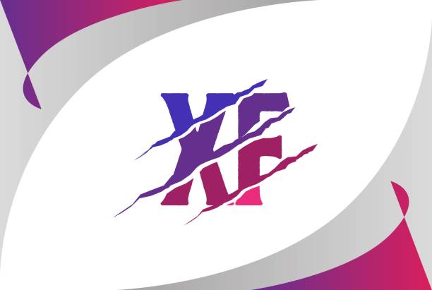 фиолетовый розовый градации xf письмо шаблон логотип дизайн с нуля эффект - xf stock illustrations