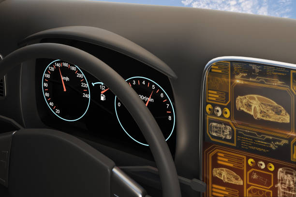 istock Contemporary black car interior 1190832533